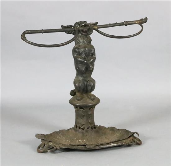 A Victorian cast iron stick stand, width 25in. depth 13.5in. height 23in.